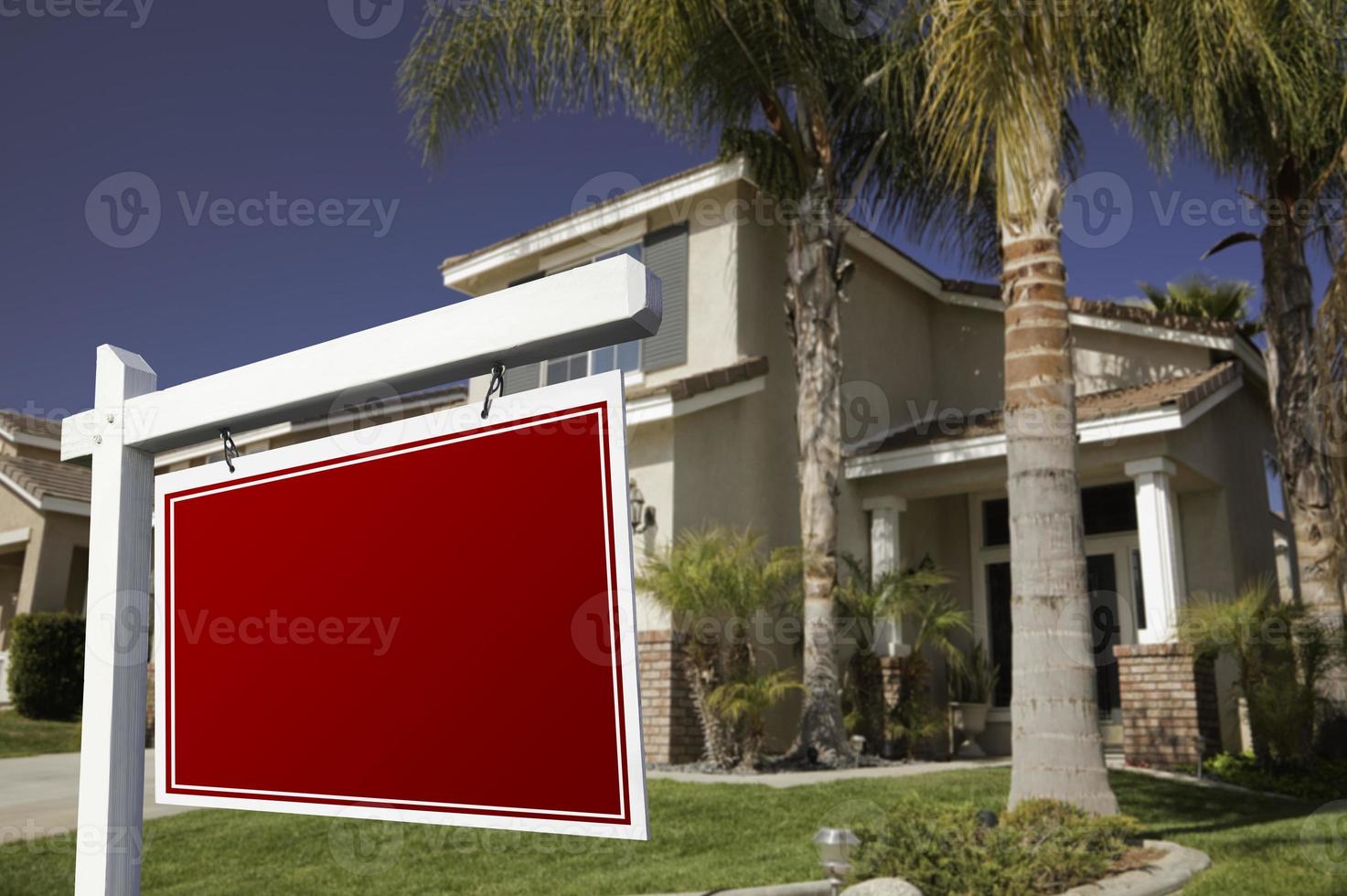 Blank Real Estate Sign and House photo