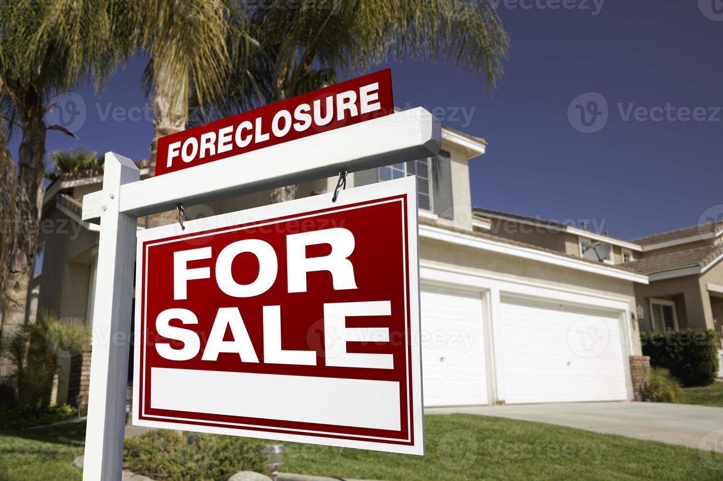 Foreclosure For Sale Real Estate Sign and House photo