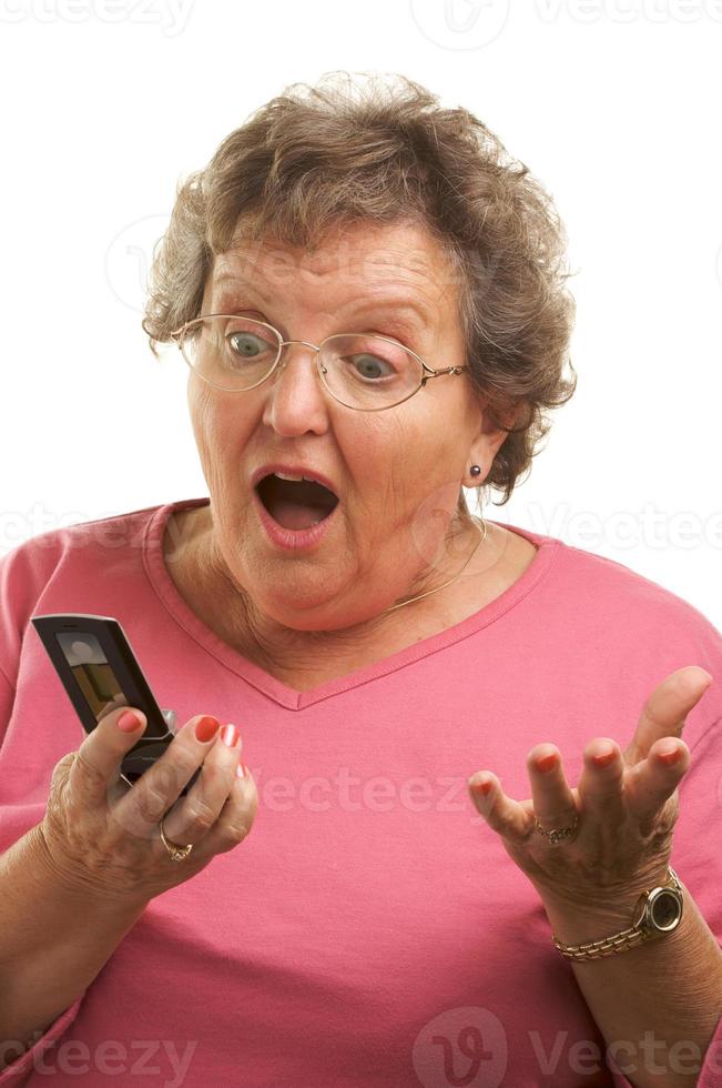 Senior Woman Using Cell Phone photo