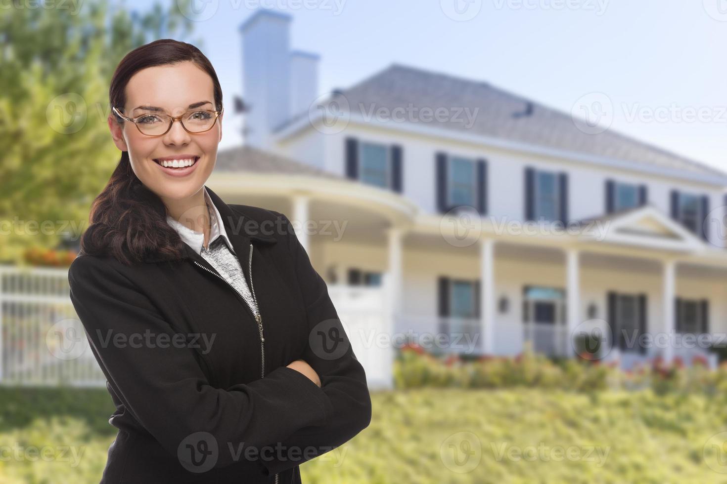 Mixed Race Woman in Front of Custom House photo