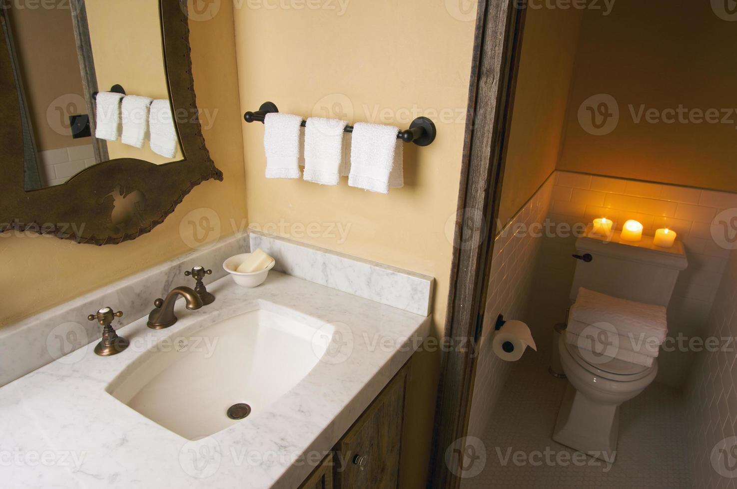 Rustic Bathroom Scene photo