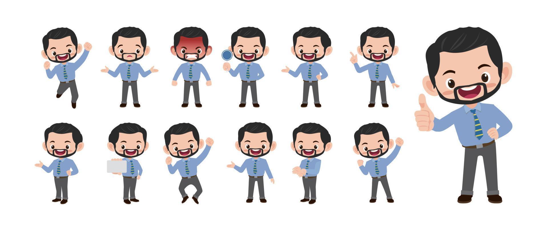 conjunto de personas con diferentes poses vector