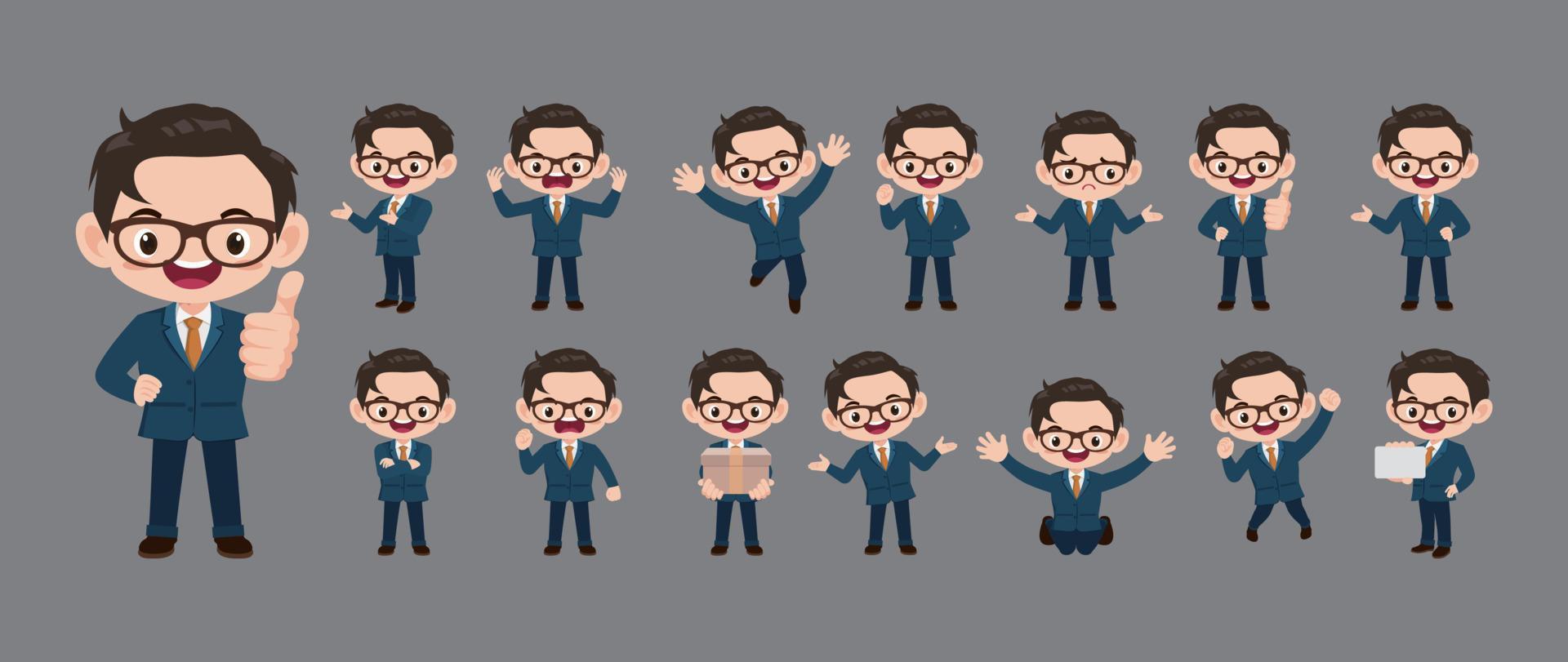 Set of people with different poses vector