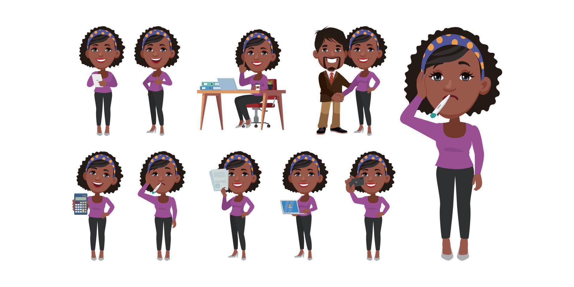 Person in different positions set vector