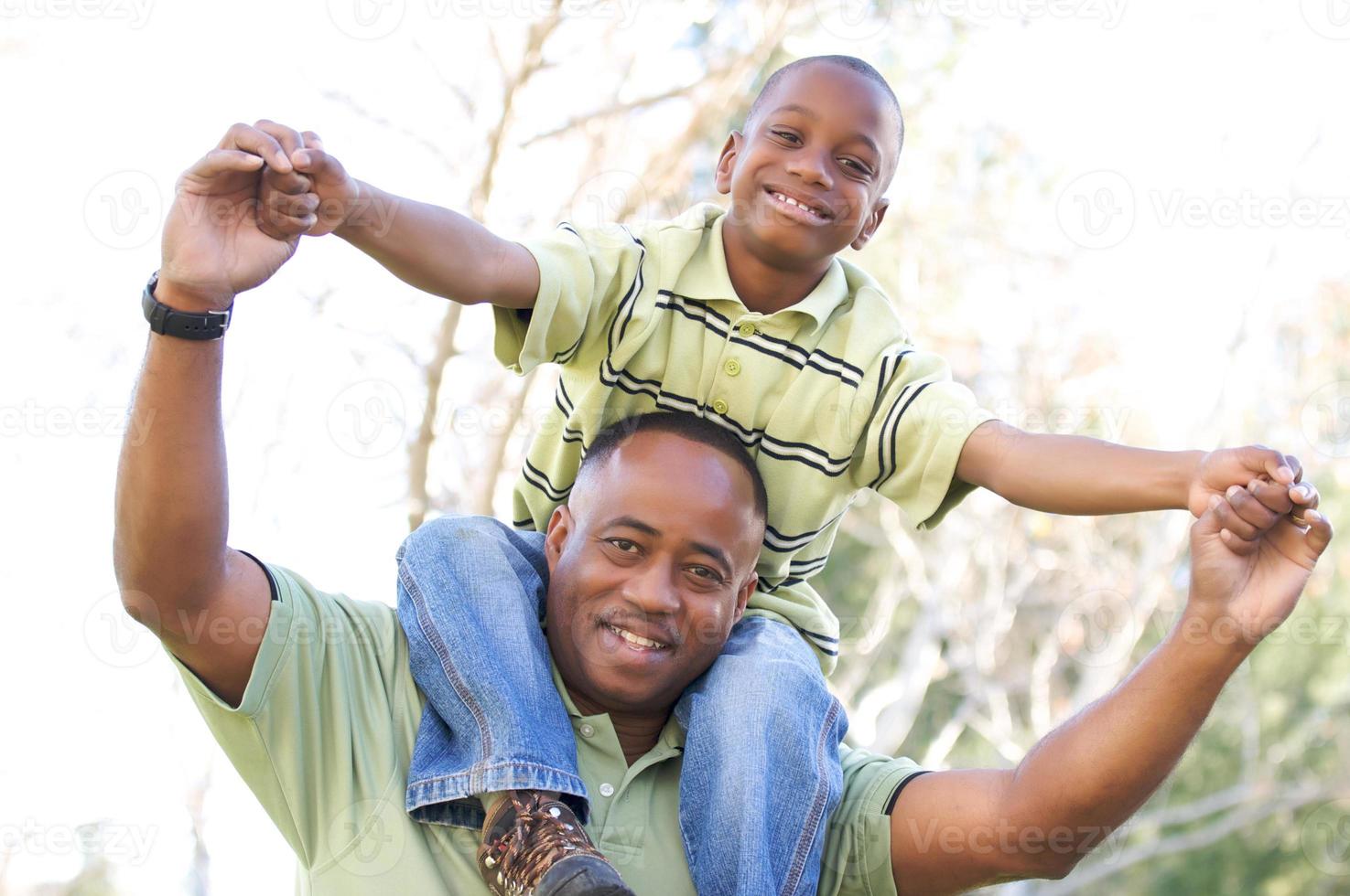 Man and Child Having Fun photo