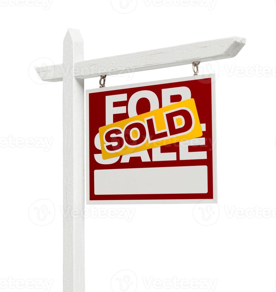 Sold For Sale Real Estate Sign with Clipping Path photo