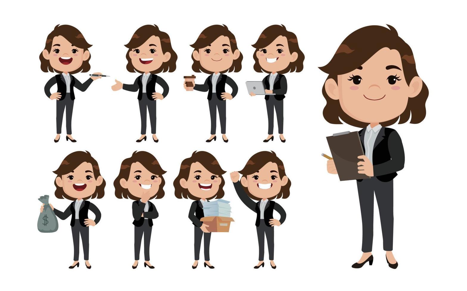 Person in different positions set vector