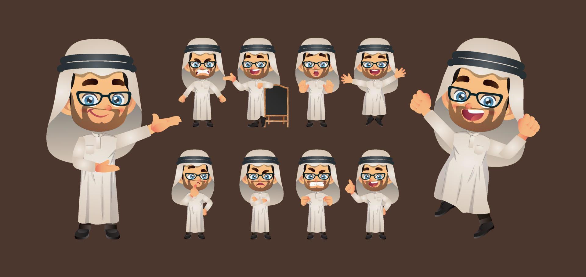 Businessperson with different poses. vector