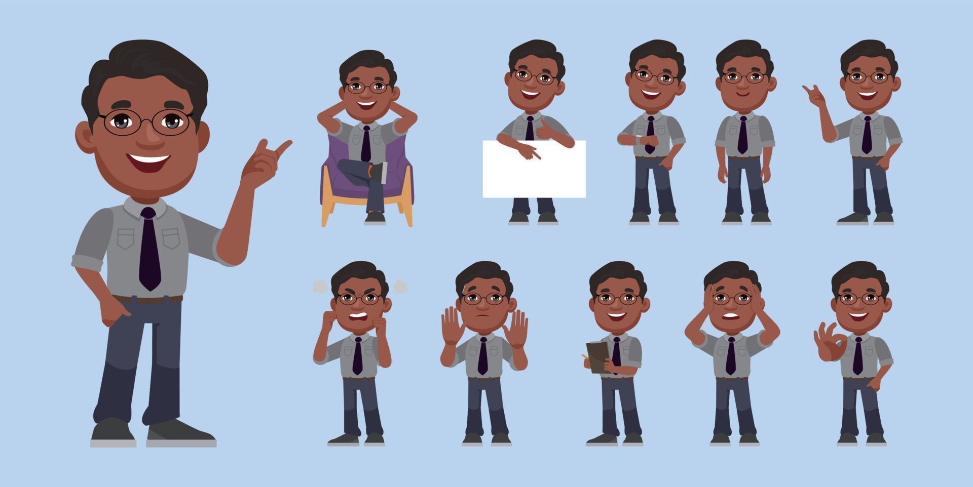 People with different poses. vector