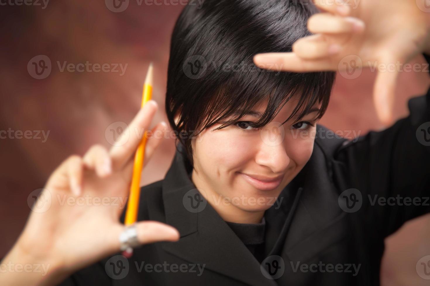 Multiethnic Girl Poses for Portrait photo