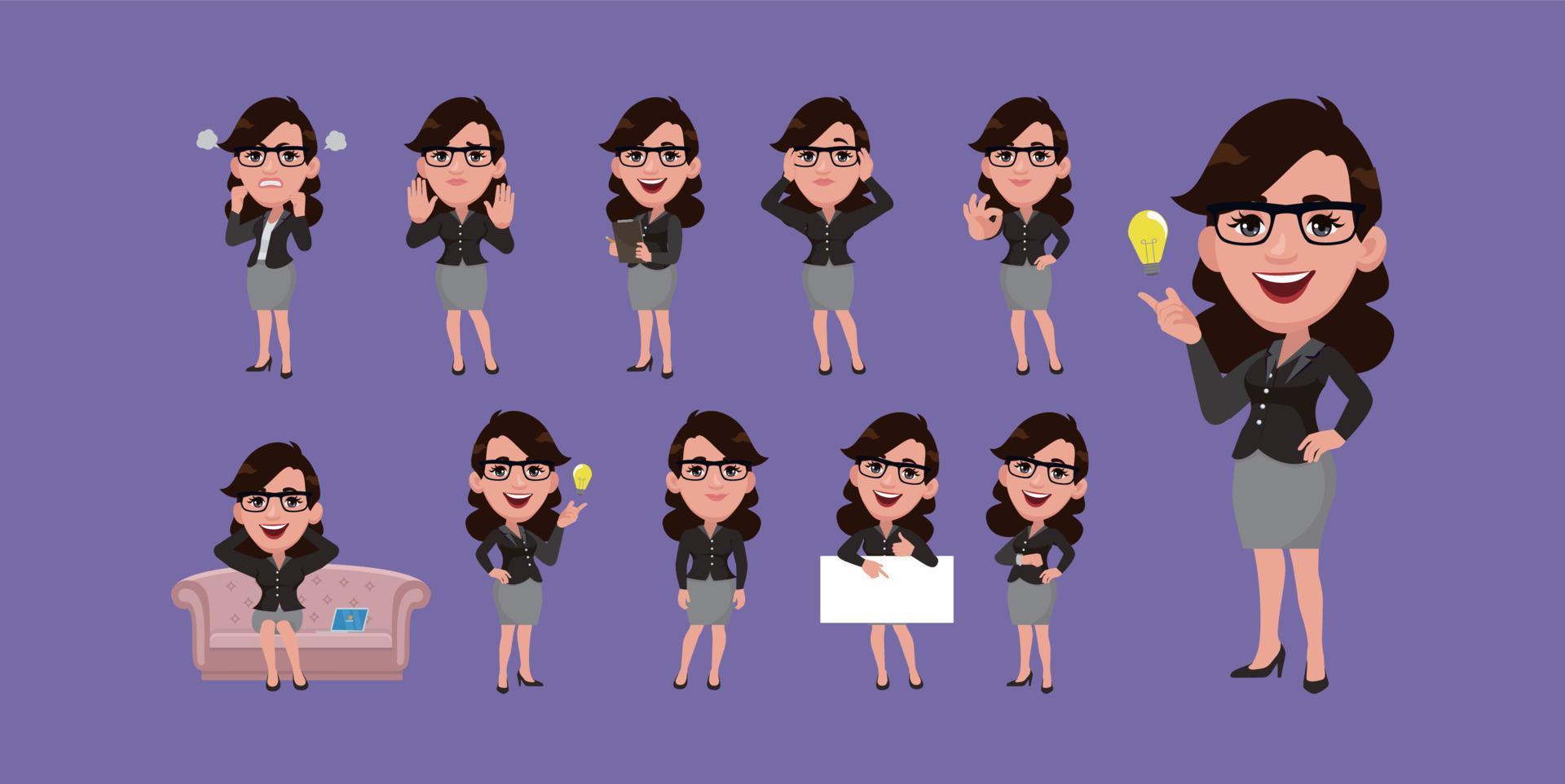 Person in different positions set vector