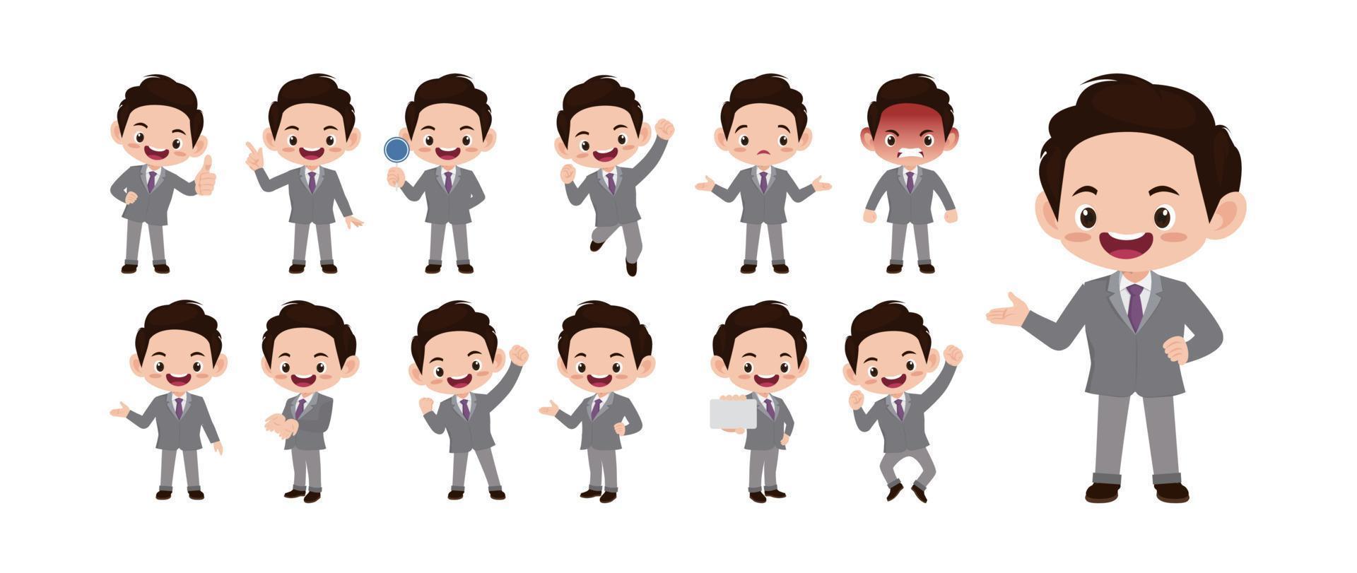 Set of people with different poses vector