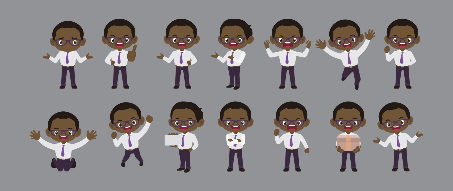 Set of people with different poses vector