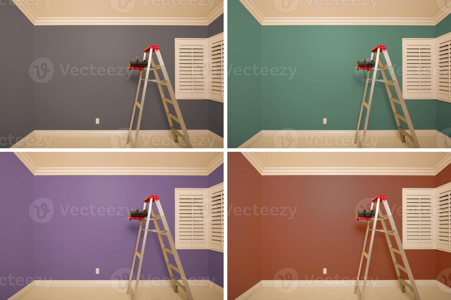 Set of Empty Rooms Painted in Variety of Colors photo