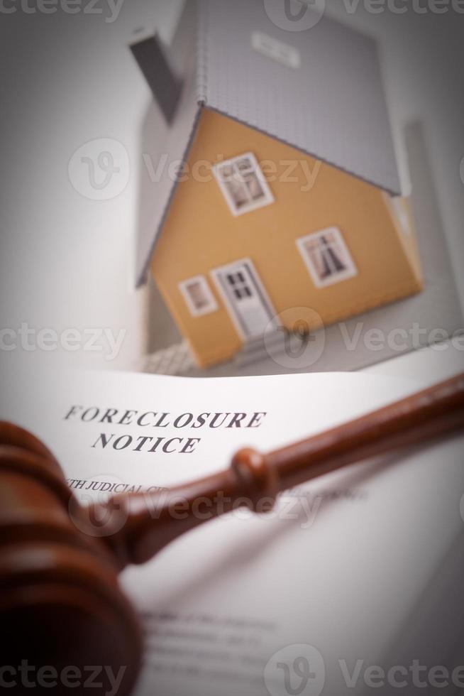 Foreclosure Notice, Gavel and Home photo