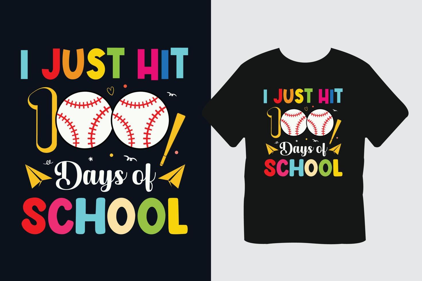 I Just Hit  100 Days School T-Shirt vector