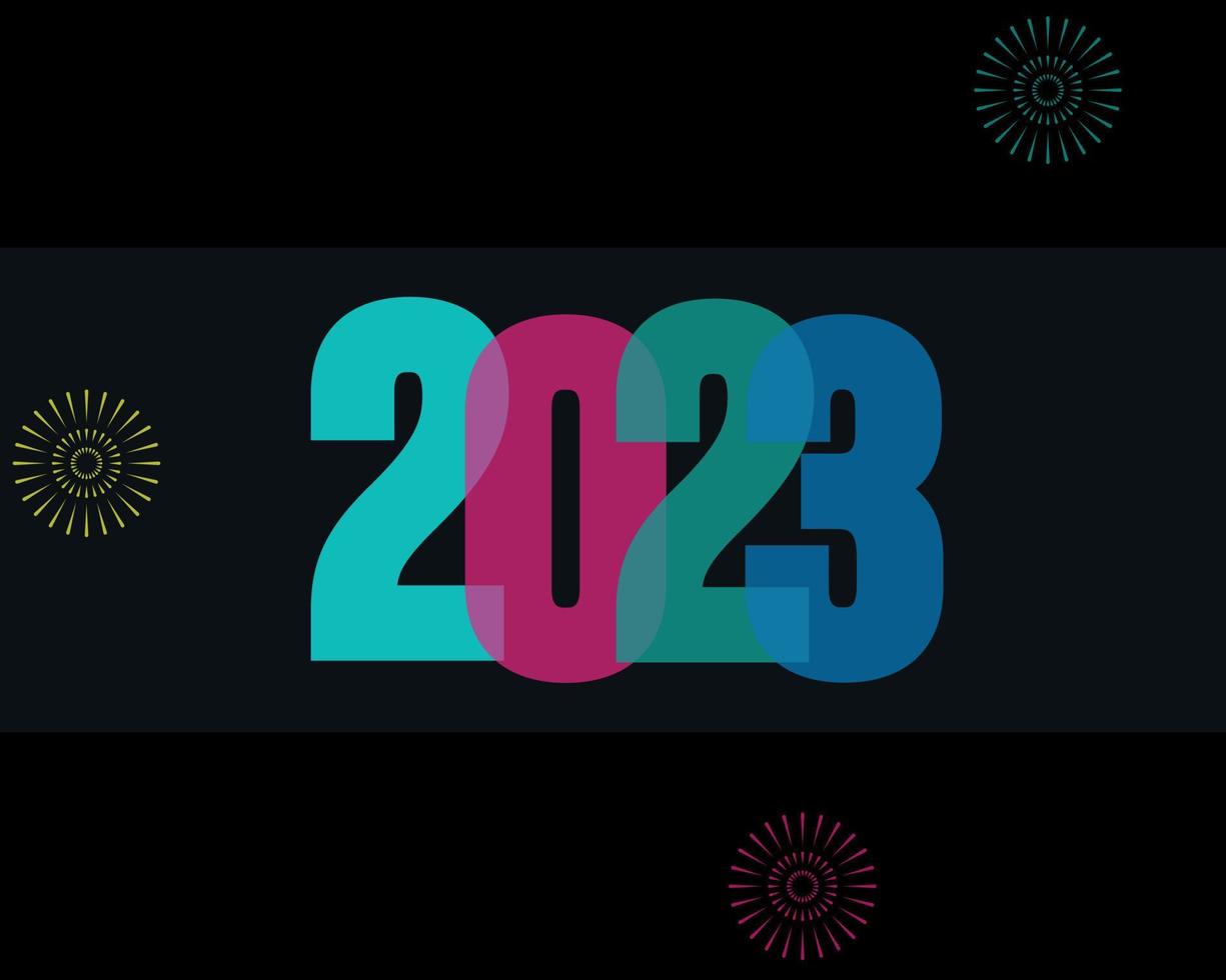 Diseño de fondo de año nuevo 2023. Vector de diseño de texto 2023. Tarjeta de felicitación