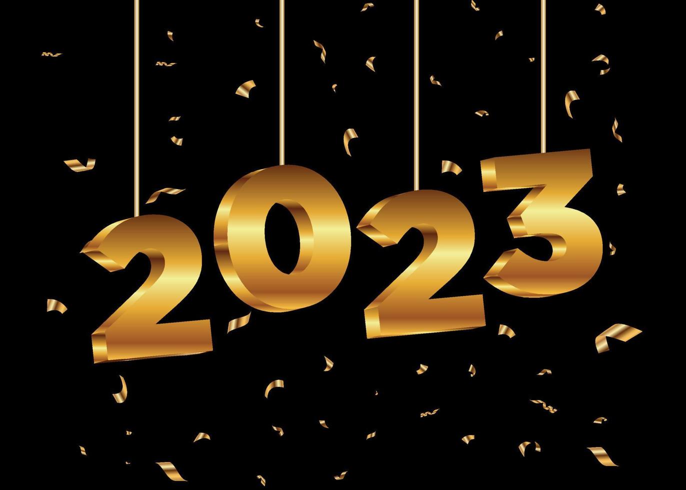 2023 New Year Background Design.2023 Text Design Vector