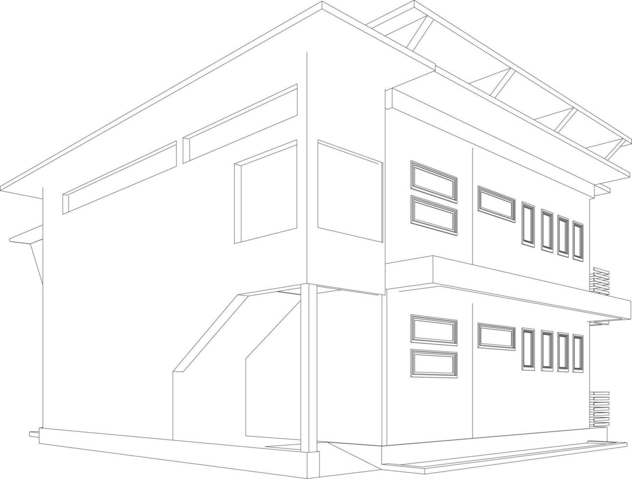 3D illustration of building project vector