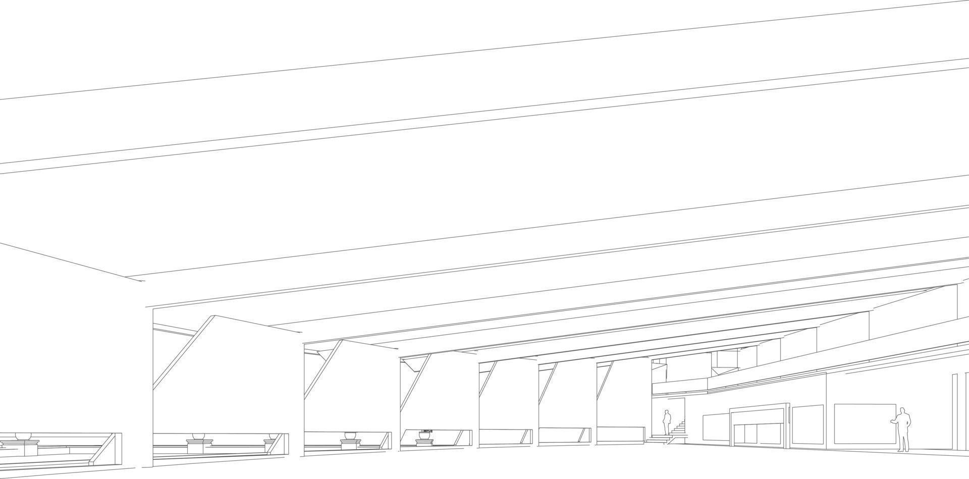 3D illustration of building project vector