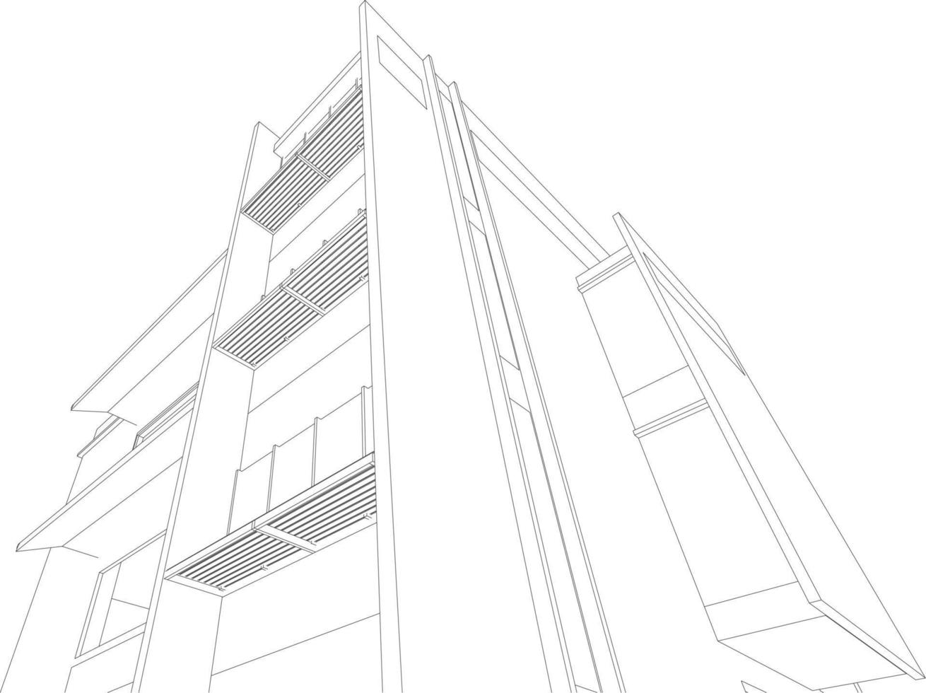 3D illustration of building project vector