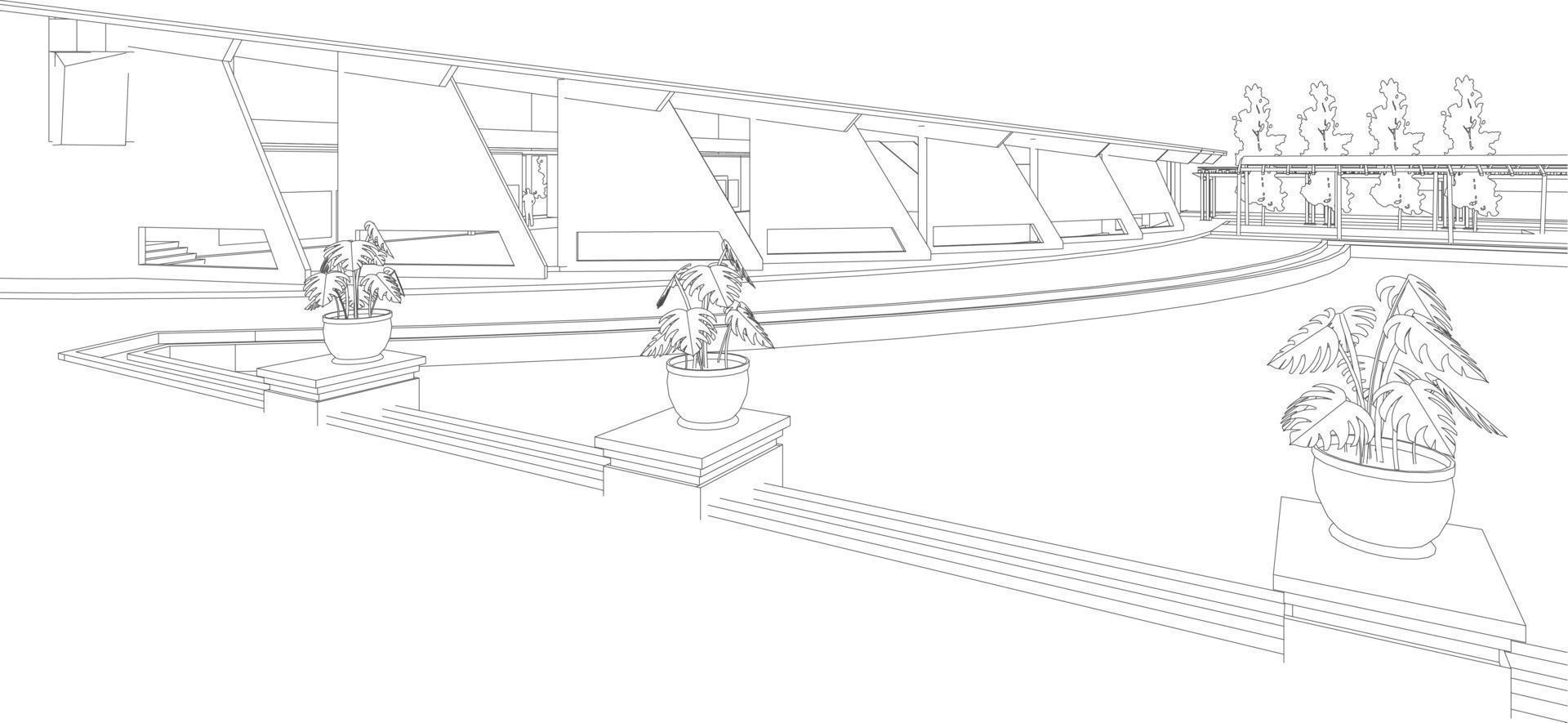 3D illustration of building project vector