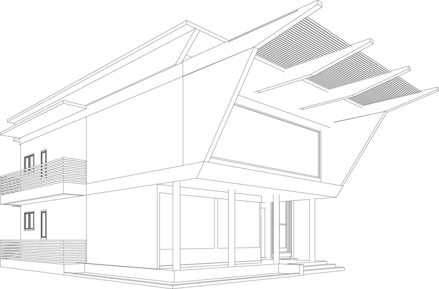 3D illustration of building project vector