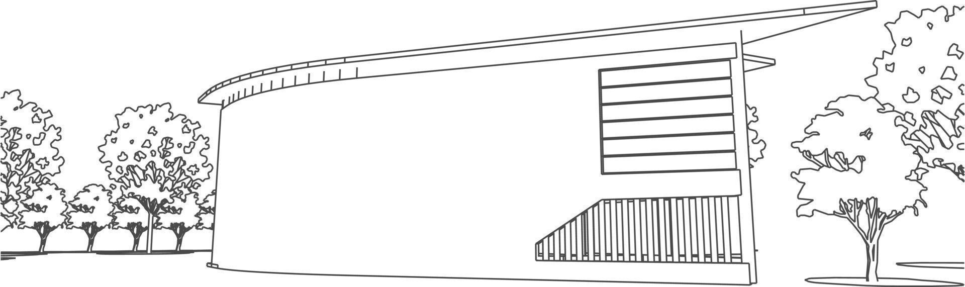 Ilustración 3D del proyecto de construcción vector