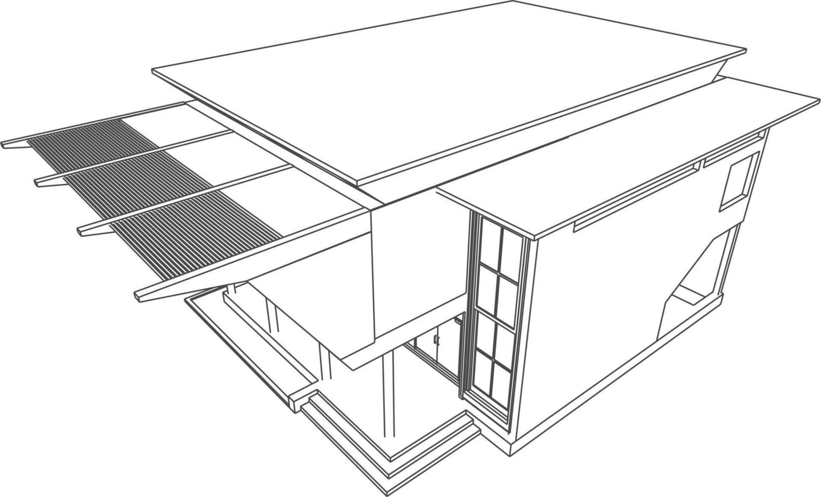 Ilustración 3D del proyecto de construcción vector