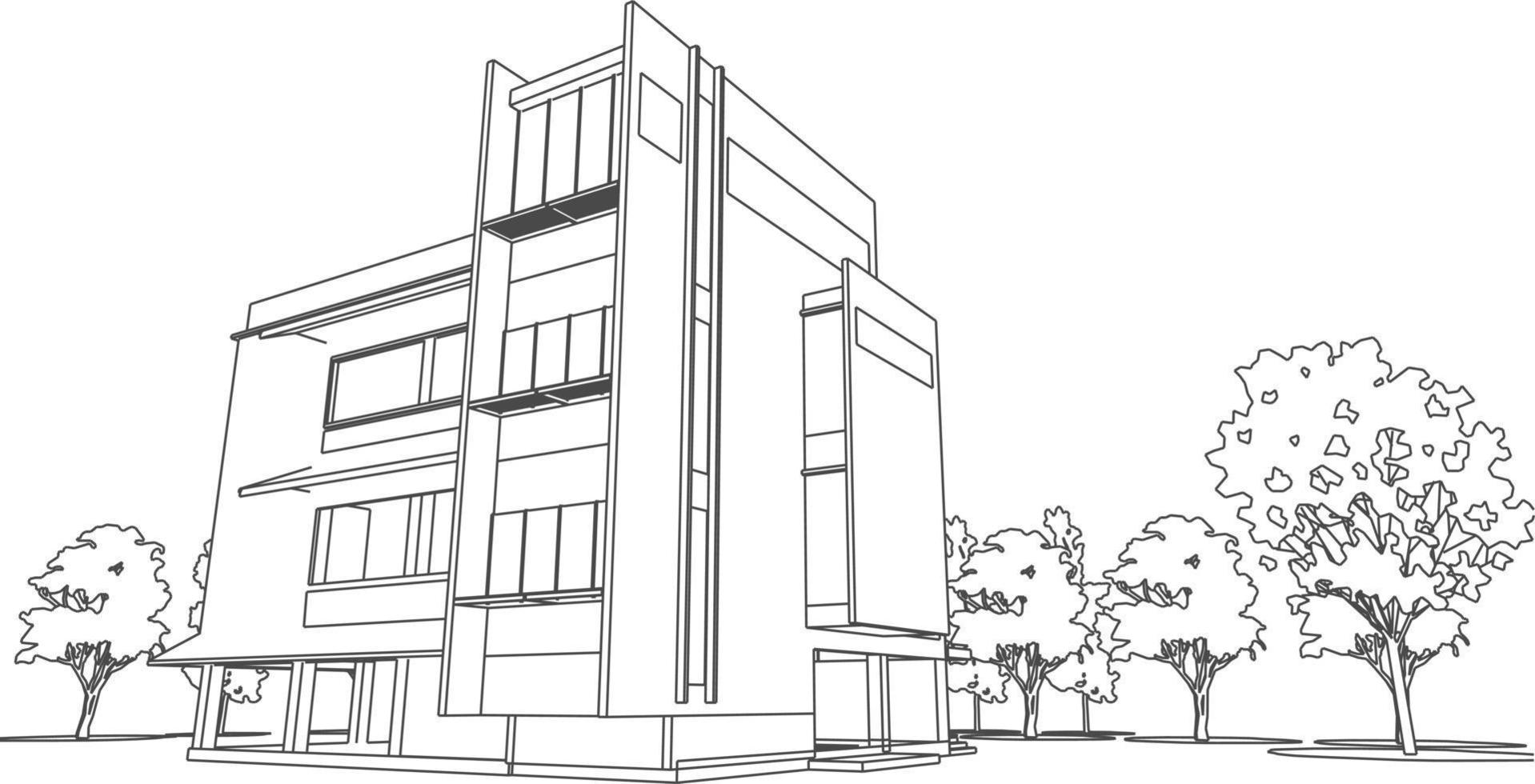 3D illustration of building project vector