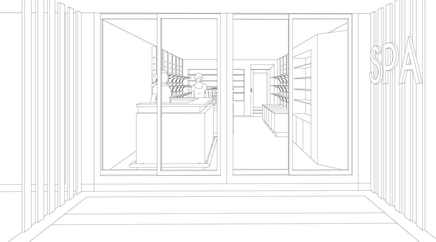 Ilustración 3D del proyecto de construcción vector