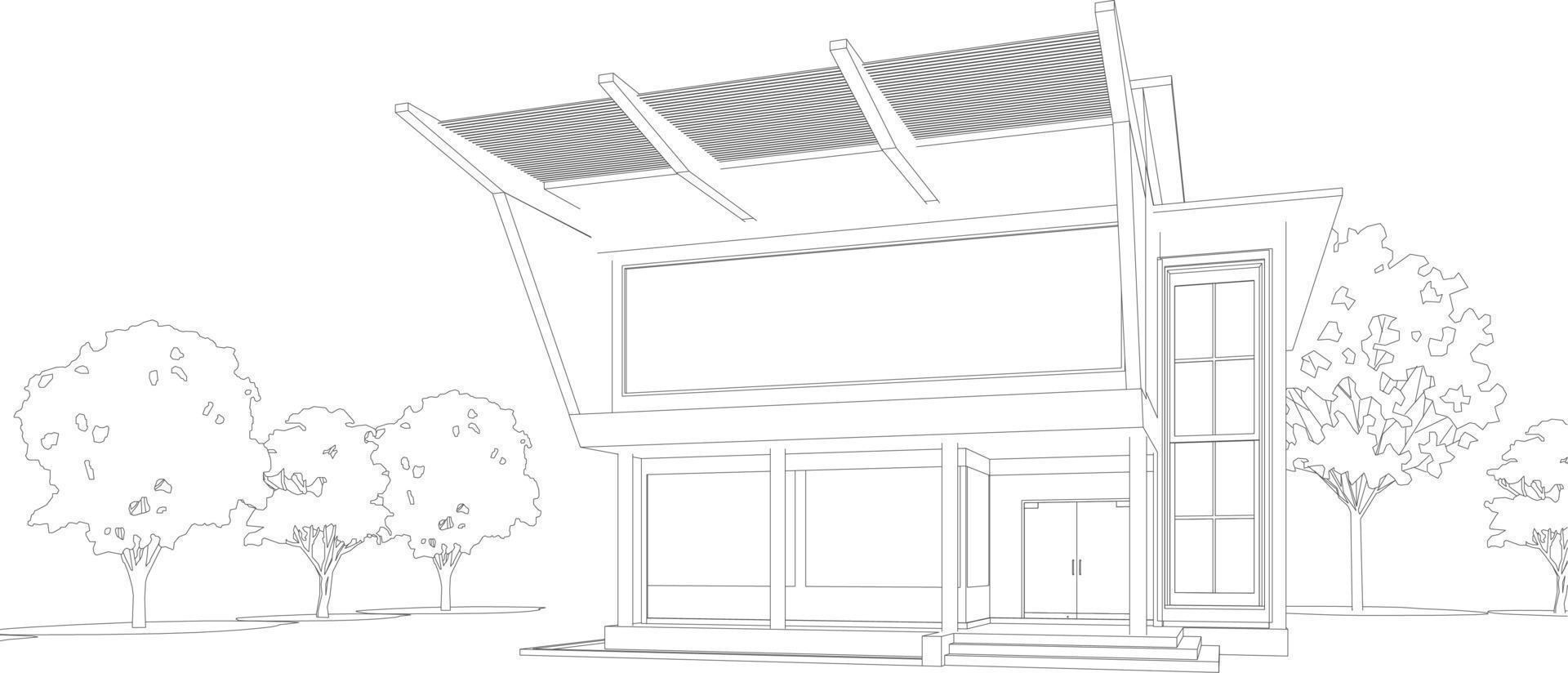3D illustration of building project vector