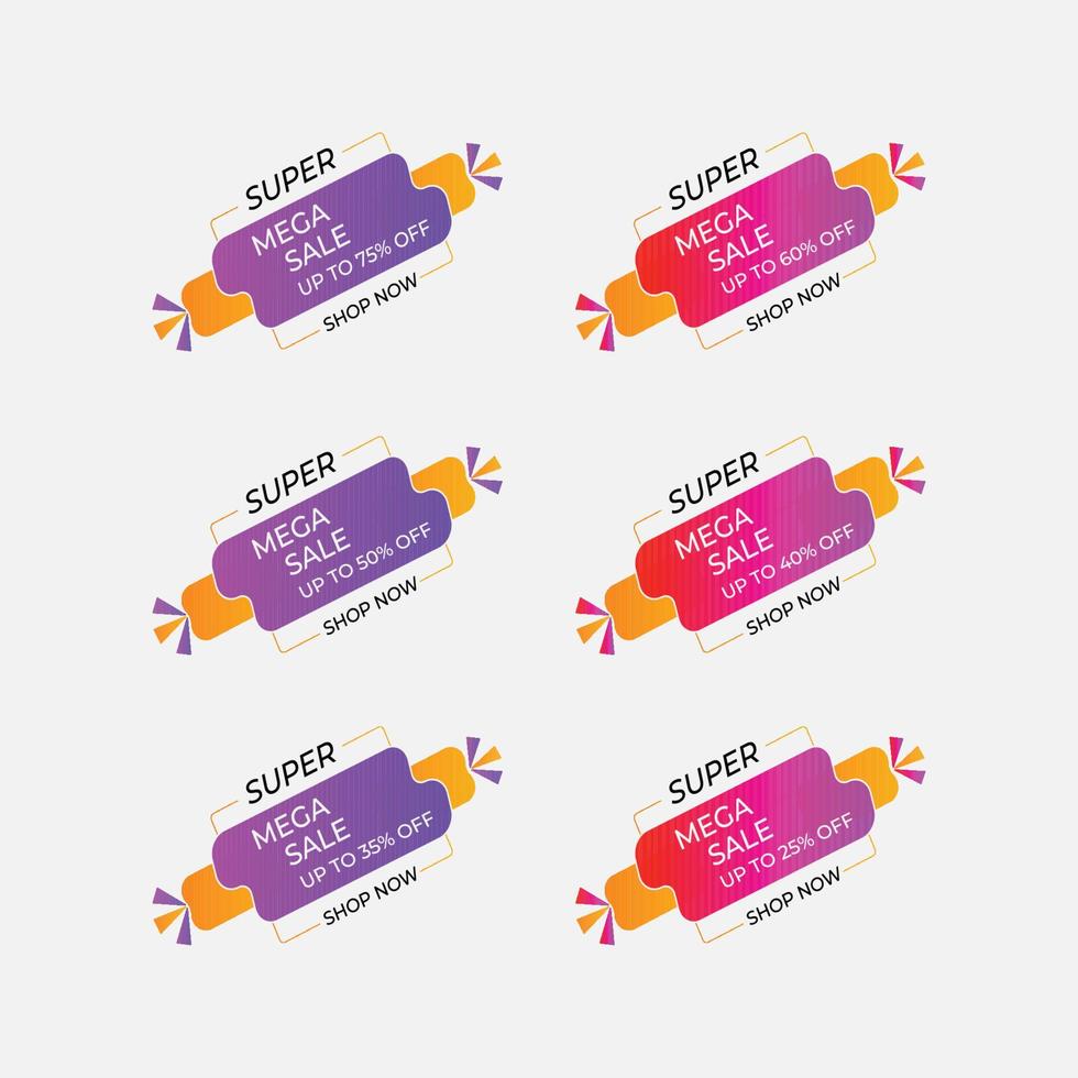 Free vector mega sale banner collection design