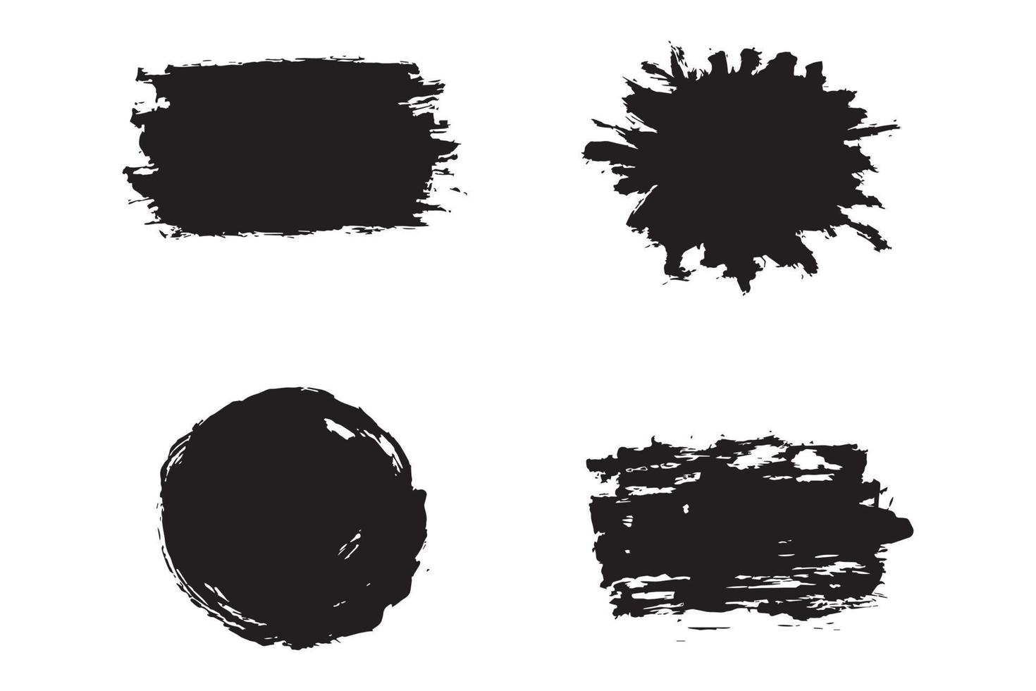 Abstract paint brush stroke set, dirty brush effect, grungy brush stroke vector