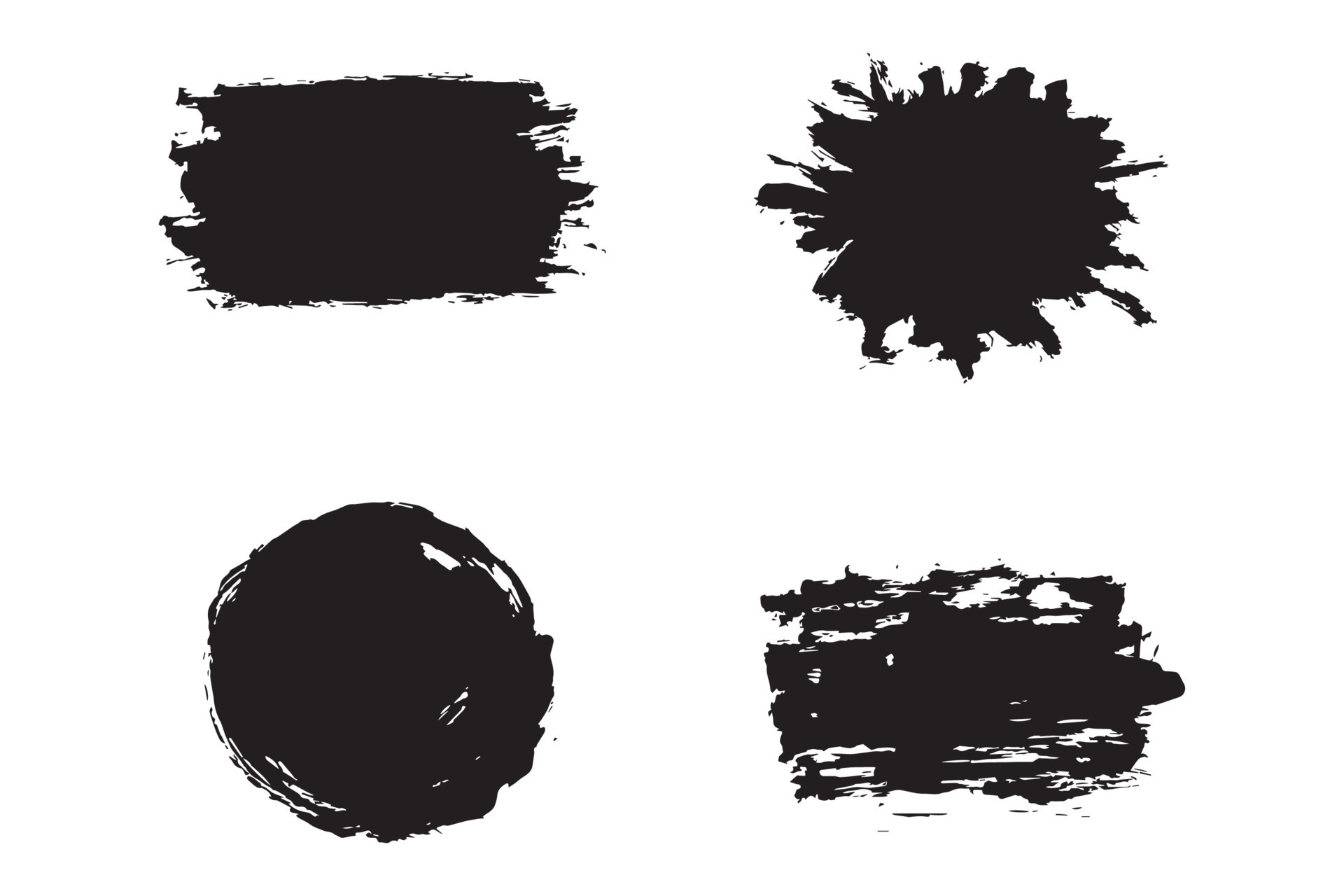 Abstract paint brush stroke set, dirty brush effect, grungy brush