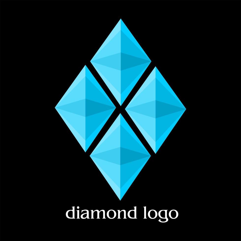 vector de ilustración del logotipo de diamante con color azul y blanco