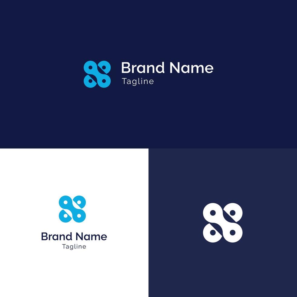 plantilla de diseño de logotipo de empresa de monograma de letra x plana vector