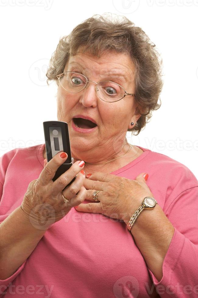 Senior Woman Using Cell Phone photo