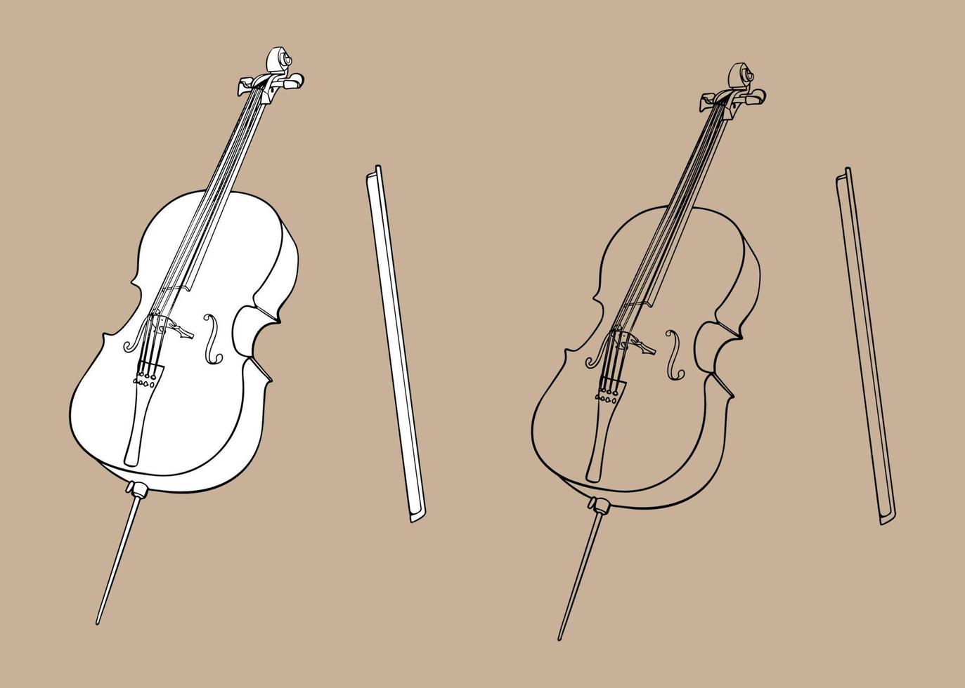 dibujo a mano de violonchelo vector