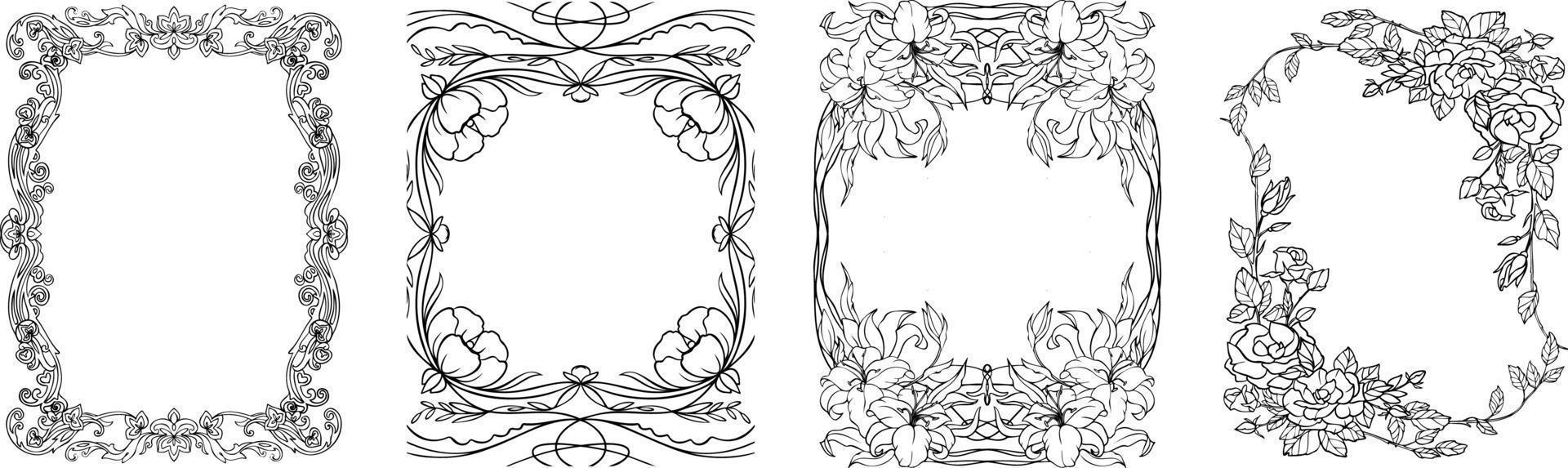 Decorative frames Retro vector