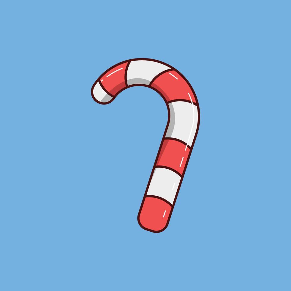 Vector candy cane flat vector illustration