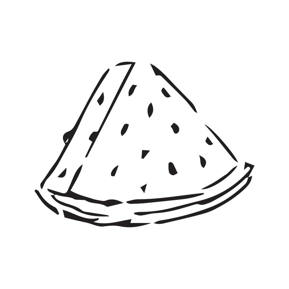 Watermelon hand drawing. watermelon vector illustration for design with line style