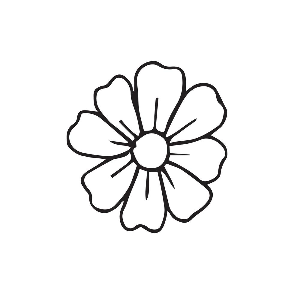 Hand drawn flowers for decoration. Line art Hand drawn flowers in vintage style vector