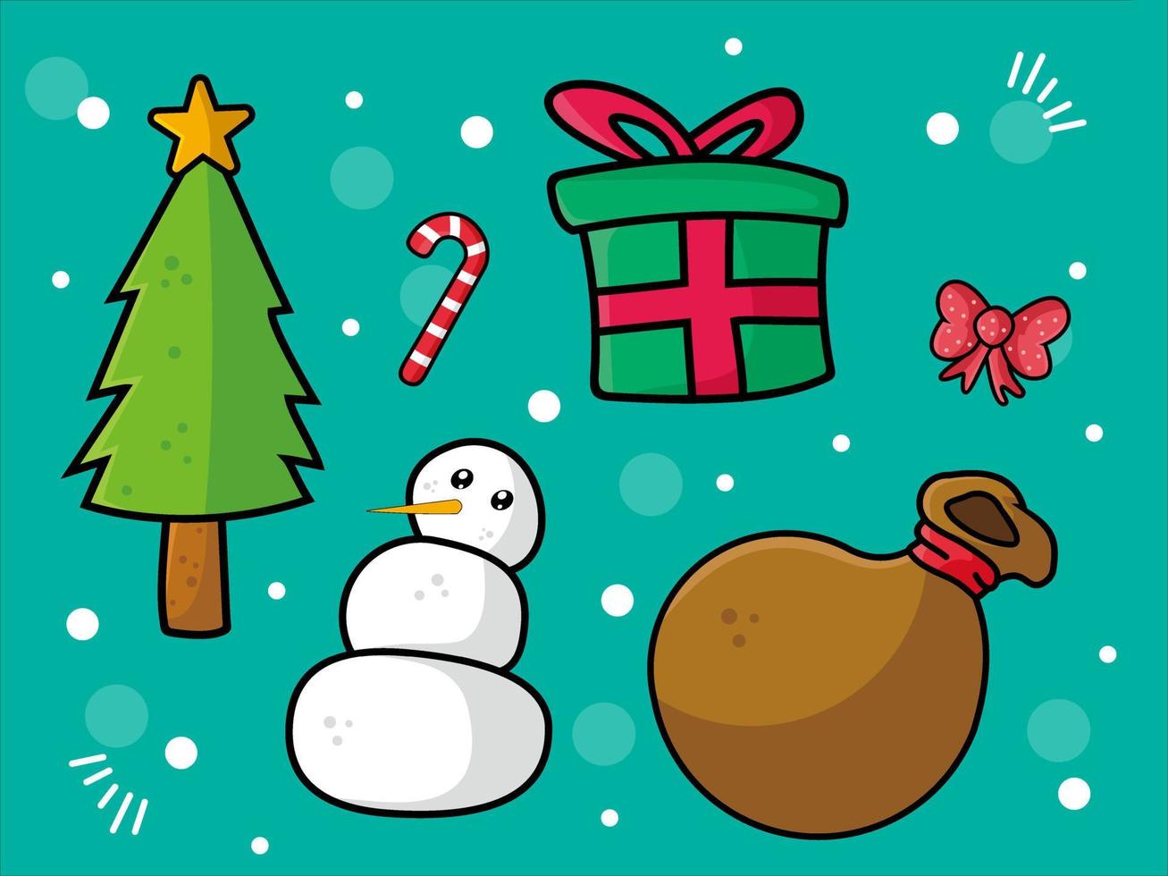 Hand drawn christmas element collection vector