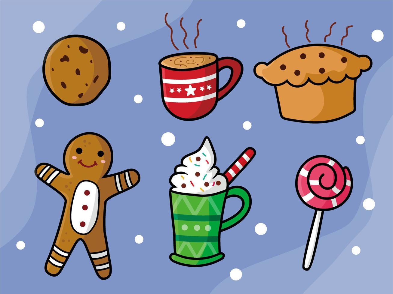 Hand drawn collection of christmas cookies vector