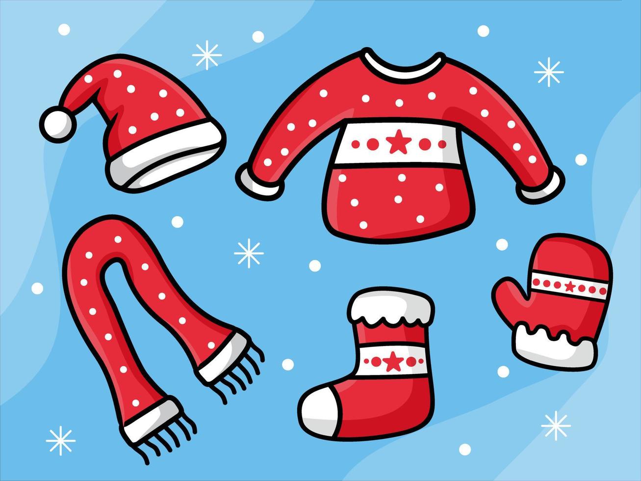 Christmas sweaters icon set vector
