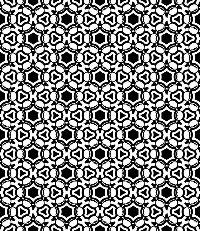 Black and white seamless abstract pattern. Background and backdrop. Grayscale ornamental design. vector
