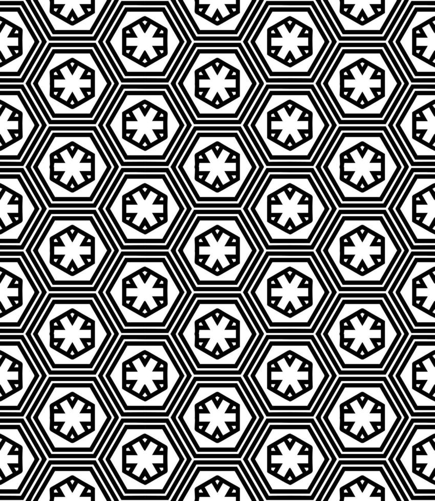 Black and white seamless abstract pattern. Background and backdrop. Grayscale ornamental design. vector