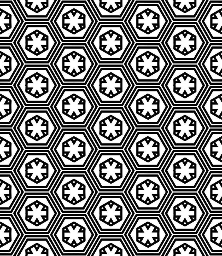 patrón abstracto sin costuras en blanco y negro. fondo y telón de fondo. diseño ornamental en escala de grises. vector