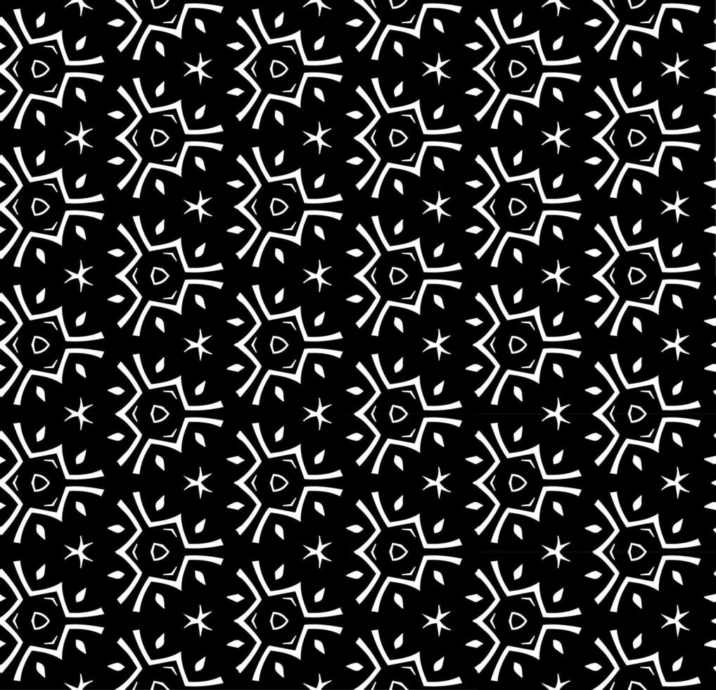 Black and white seamless abstract pattern. Background and backdrop. Grayscale ornamental design. Mosaic ornaments. Vector graphic illustration.